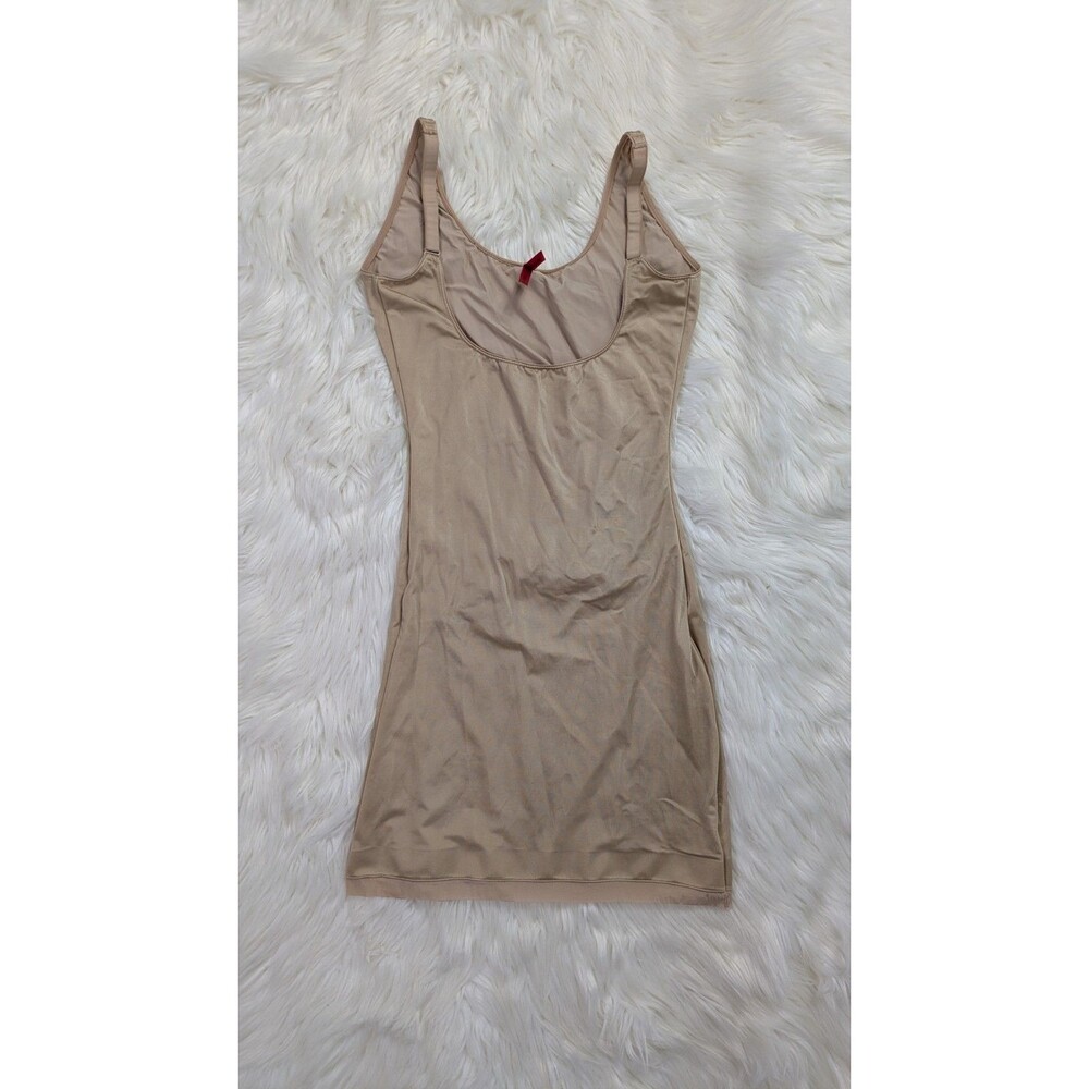 Spanx Slimplicity Open Bust Full Slip Shaper Dress Built-In Bodysuit Nude Large